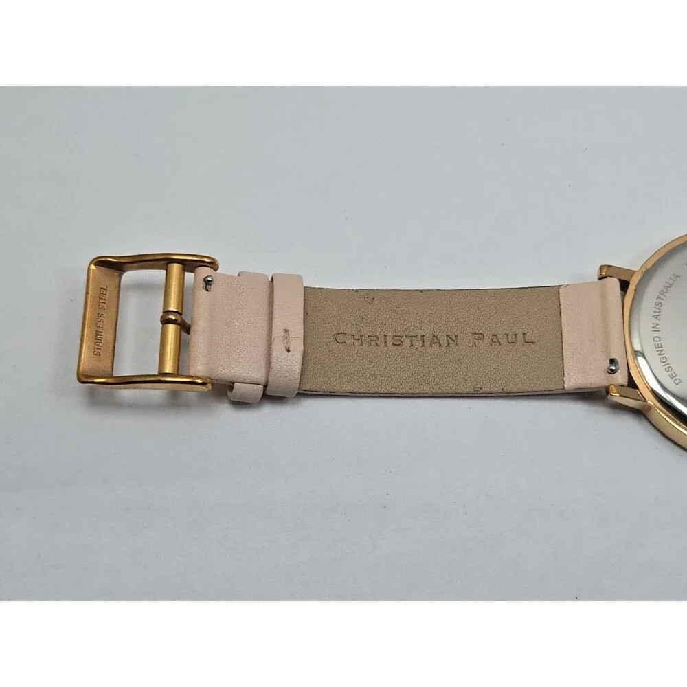 Christian Paul Whitehaven MWR4303 Marble Rose Gold 43mm Quartz Watch New Battery